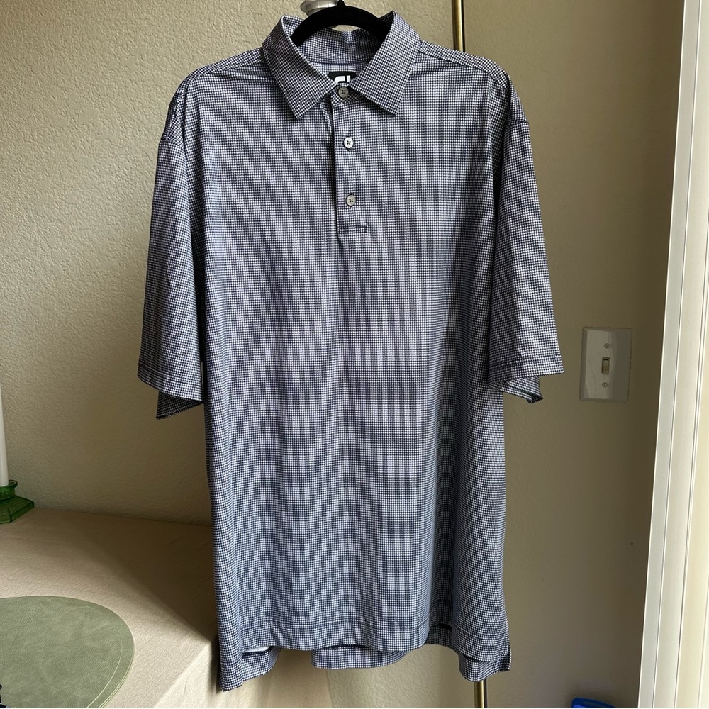 FootJoy Black & White Houndstooth Golf Polo